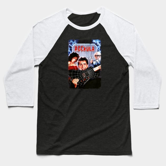 Retro Rockula Baseball T-Shirt by Motartefa Art